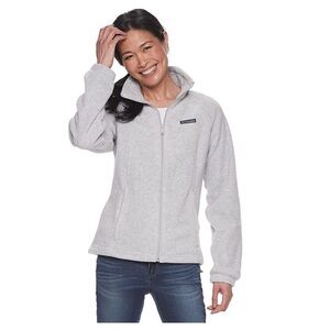 NWT Columbia Women's Benton Springs Gray Full Zip Front Fleece Jacket Size XL